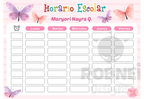 Mariposas Horario Escolar